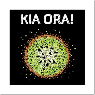 Kia Ora Kiwi New Zealand Fruit Fruit Costum Posters and Art